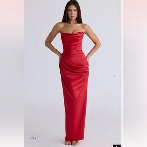 House of CB Strapless Red Gown